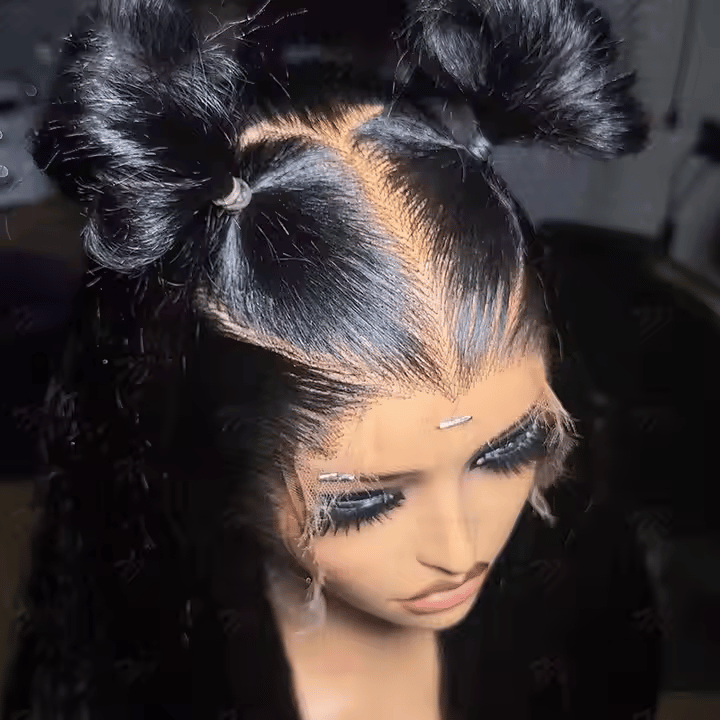 Perruque 13x6 en cheveux humains, prête à porter, avec dentelle HD 5x6 pré-découpée, sans colle.