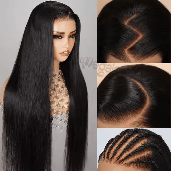 Perruque 13x6 en cheveux humains, prête à porter, avec dentelle HD 5x6 pré-découpée, sans colle.