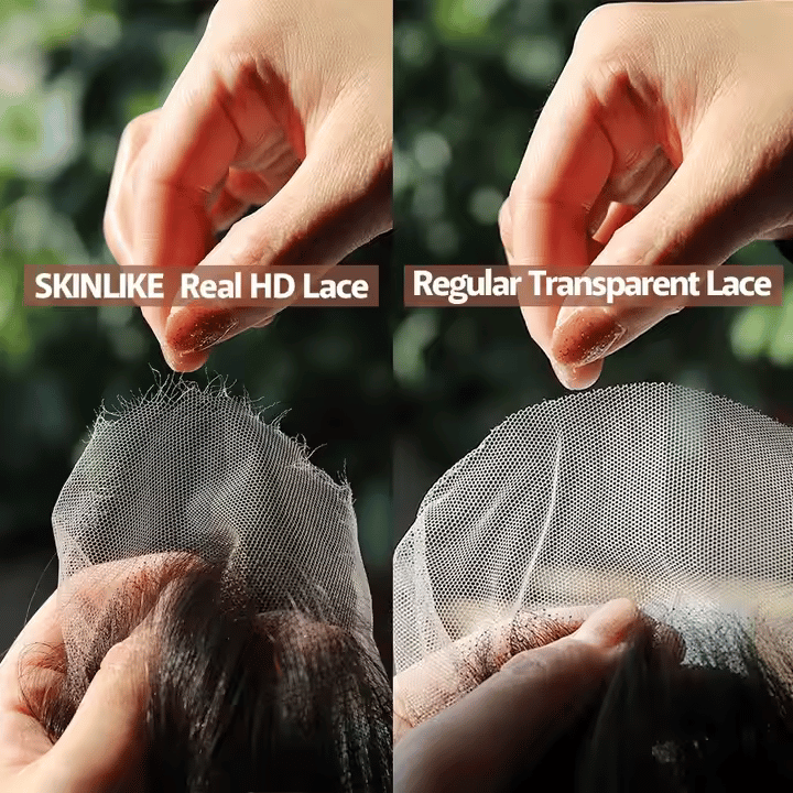 Perruque 13x6 en cheveux humains, prête à porter, avec dentelle HD 5x6 pré-découpée, sans colle.